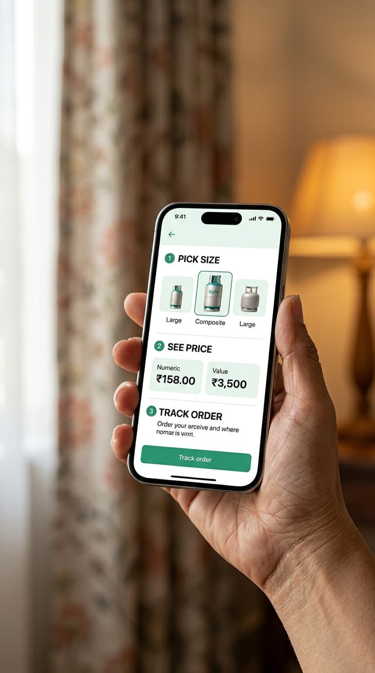 App-in-hand — placing an order on the Cylin app