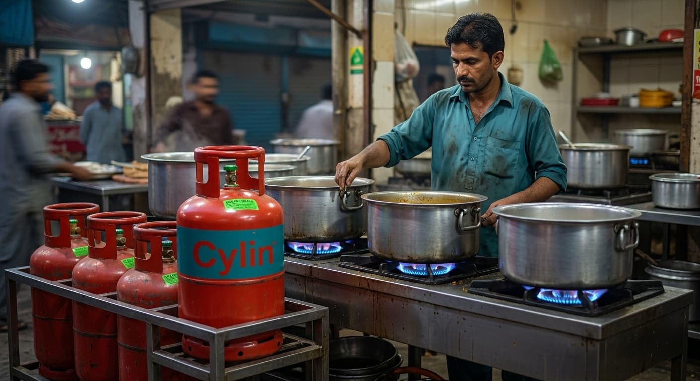 A Pakistani café/dhaba — the efficient commercial operator