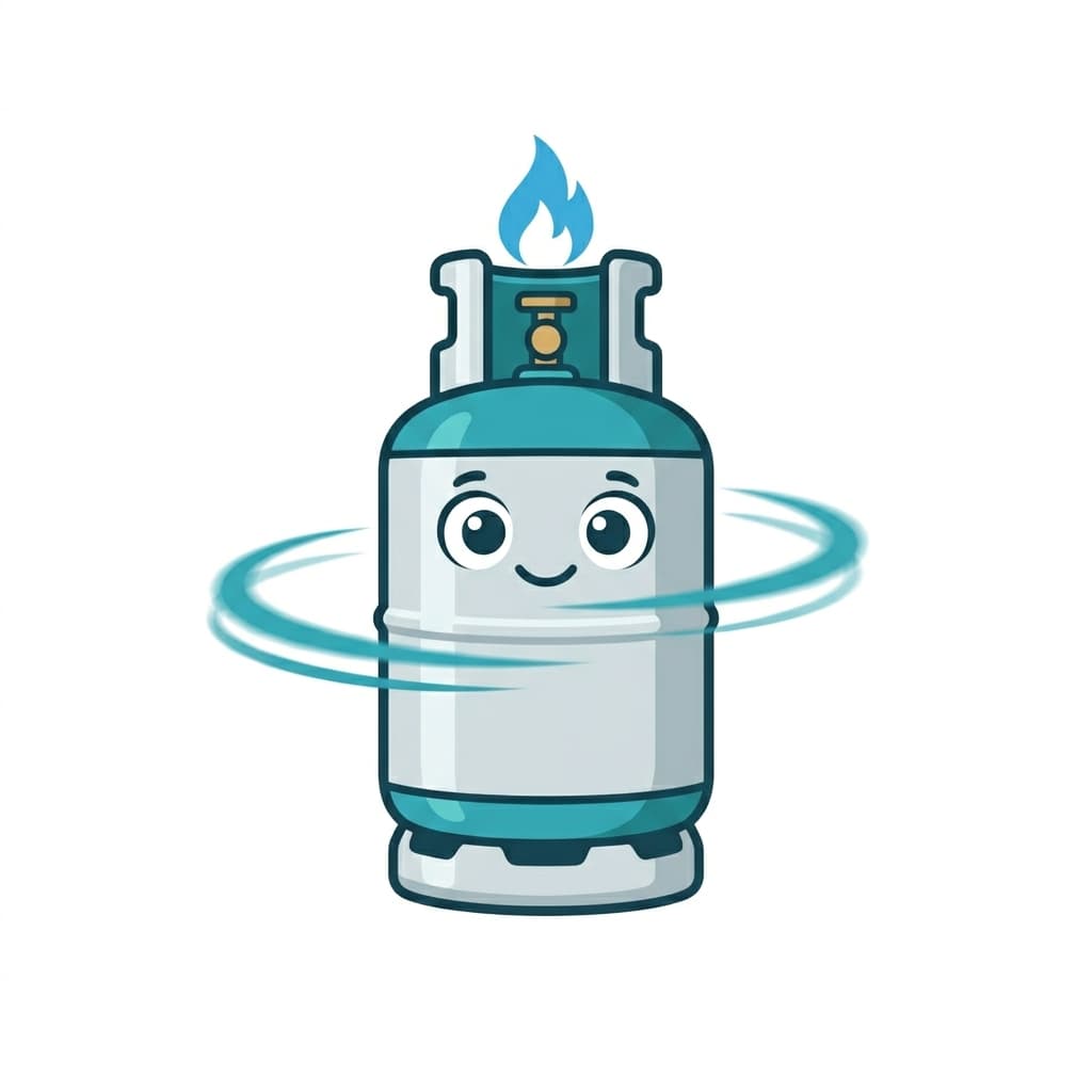 A loading spinner flame motif
